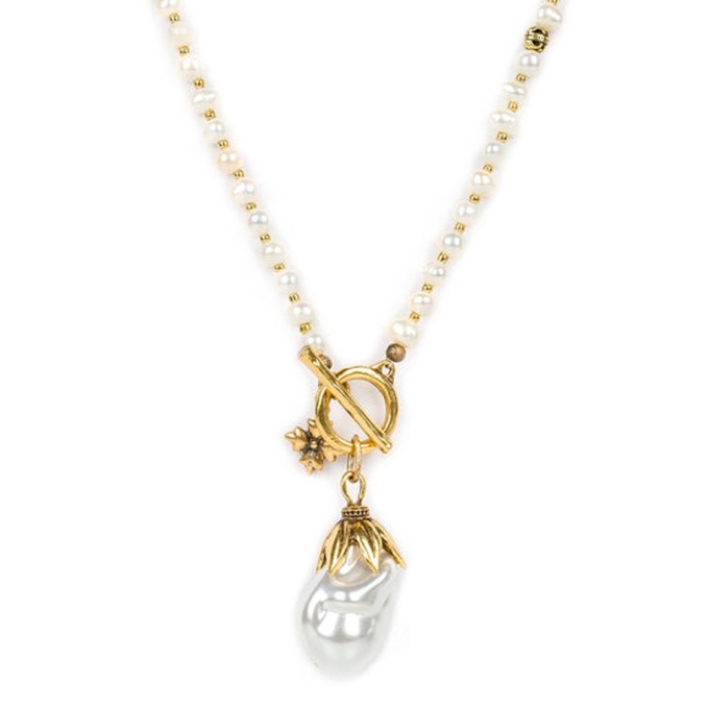 Patricia Nash Pearl Drop Adjustable Necklace